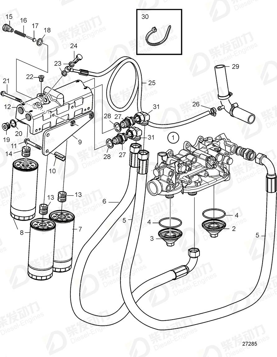 VOLVO Oil filler pipe 22296321 Drawing